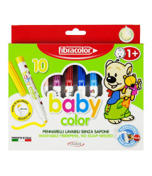 Carioci 10 culori Baby 1+, Fibracolor